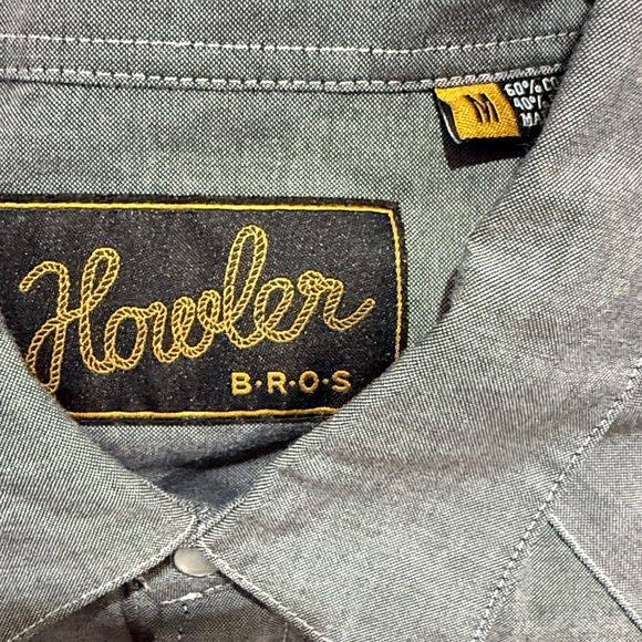 Howler Brothers - Rare -  Gray Floral Embroidered Shirt - size MEDIUM /NWOT - Picture 4 of 6